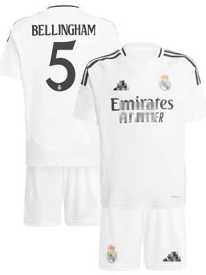 camiseta bellingham 5 real madrid 2024/2025 home niño kit