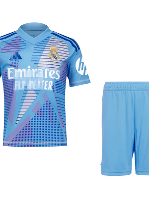 camiseta de portero real madrid azul 2024/2025 niño kit