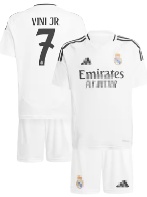 camiseta vini jr. 7 real madrid 2024/2025 home niño kit